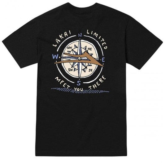 LAKAI T-SHIRT S LAKAI CAPPS COMPASS TEE - BLACK