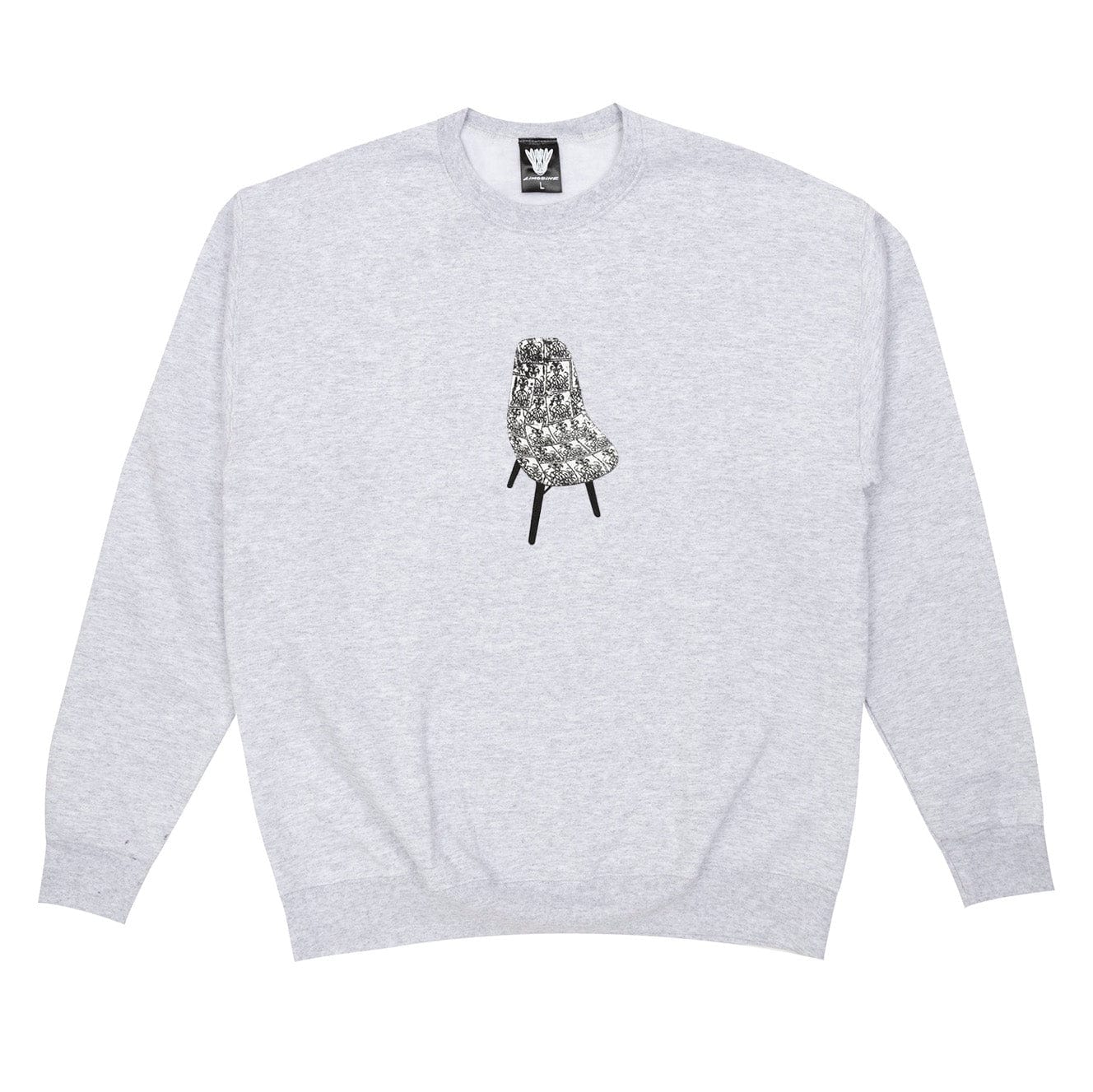LIMOSINE SKATEBOARDS CREWNECK XL LIMOSINE CHAIR CREWNECK  - GREY HEATHER