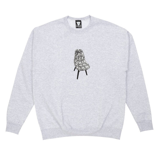 LIMOSINE SKATEBOARDS CREWNECK XL LIMOSINE CHAIR CREWNECK  - GREY HEATHER