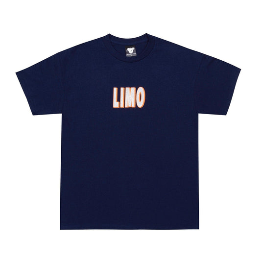 LIMOSINE SKATEBOARDS T-SHIRT M LIMOSINE STICKER TEE - NAVY