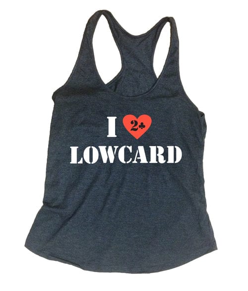 LOWCARD WOMENS T-SHIRT S LOWCARD HEART RACERBACK - BLACK