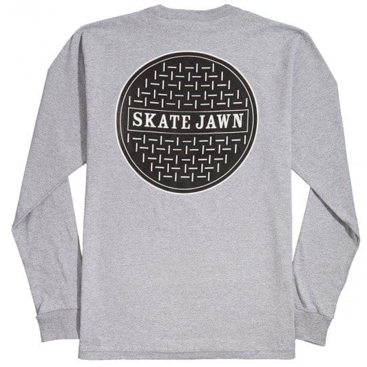 OJ WHEELS LONGSLEEVE TEE OJ SKATE JAWN L/S TEE - HEATHER GREY