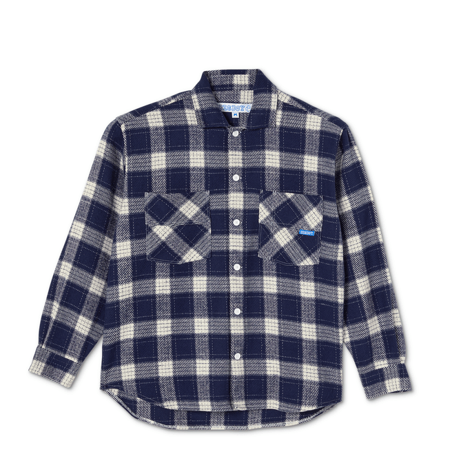 POLAR SKATE CO FLANNEL POLAR BIG BOY FLANNEL SHIRT - RICH NAVY