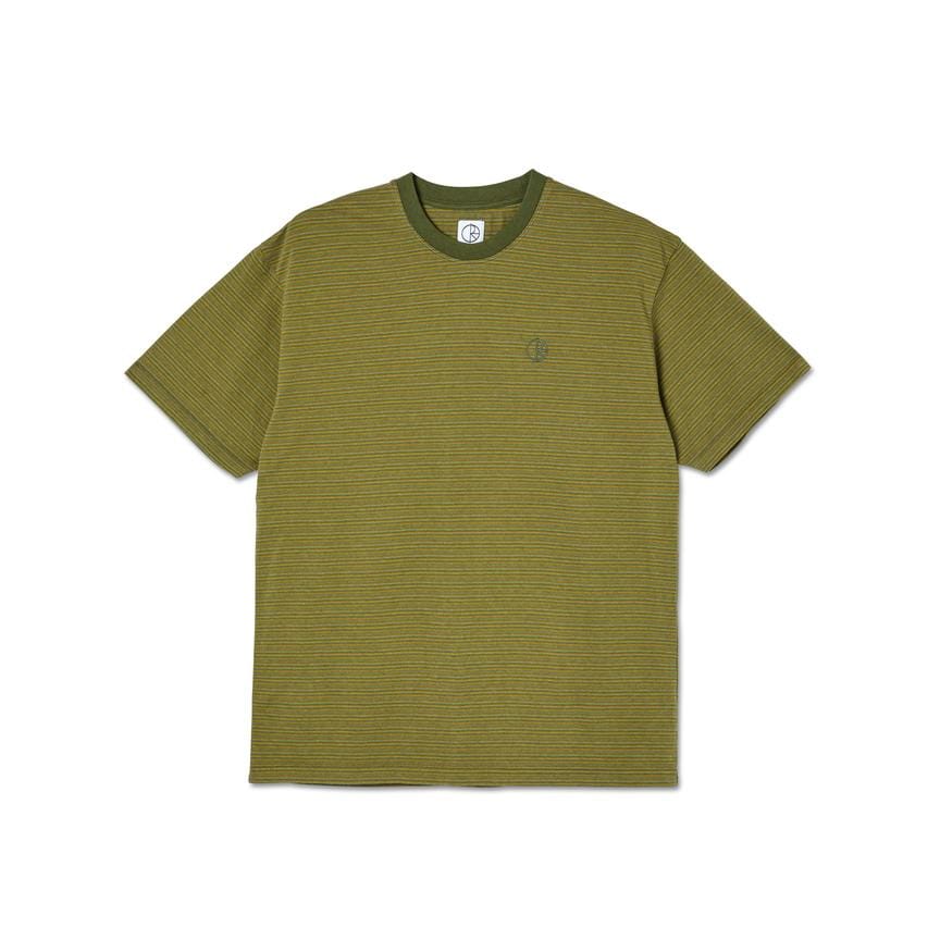 POLAR SKATE CO T-SHIRT POLAR DIZZY STRIPE TEE - ARMY GREEN