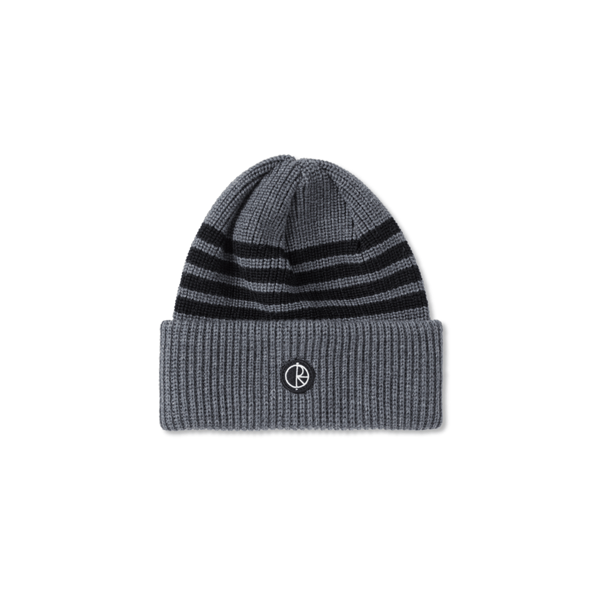 POLAR SKATE CO BEANIE POLAR STRIPE MERINO BEANIE - BLACK GREY