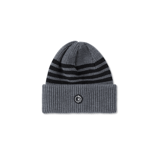 POLAR SKATE CO BEANIE POLAR STRIPE MERINO BEANIE - BLACK GREY