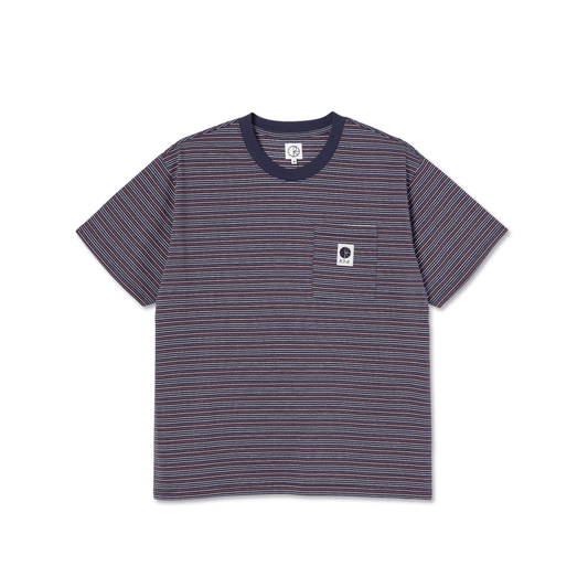 POLAR SKATE CO T-SHIRT POLAR STRIPE POCKET TEE - NAVY