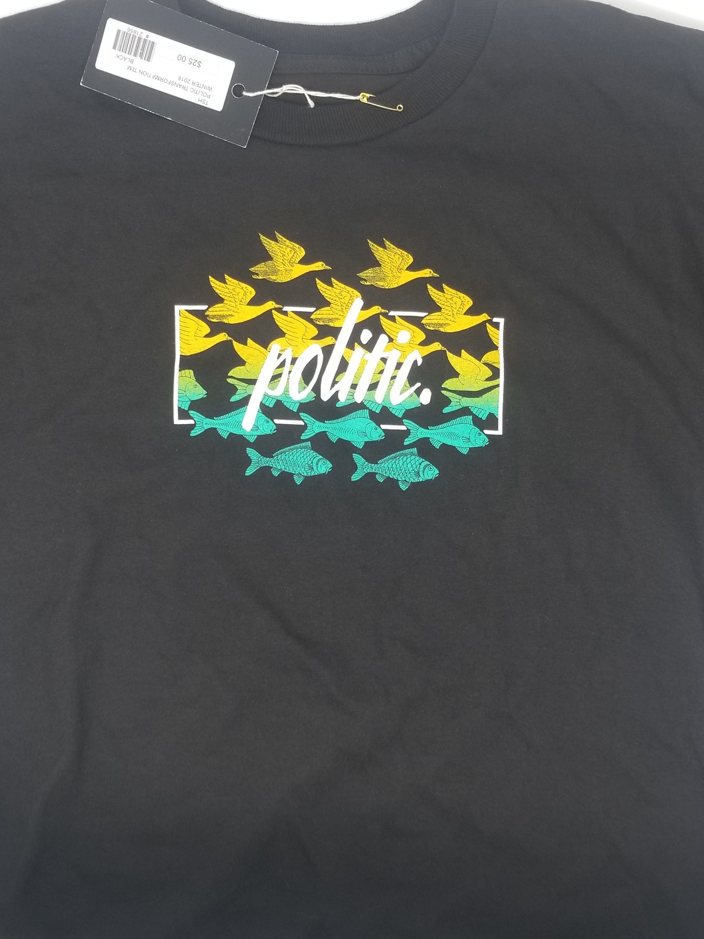 POLITIC T-SHIRT M POLITIC TRANSFORMATION TEE - BLACK