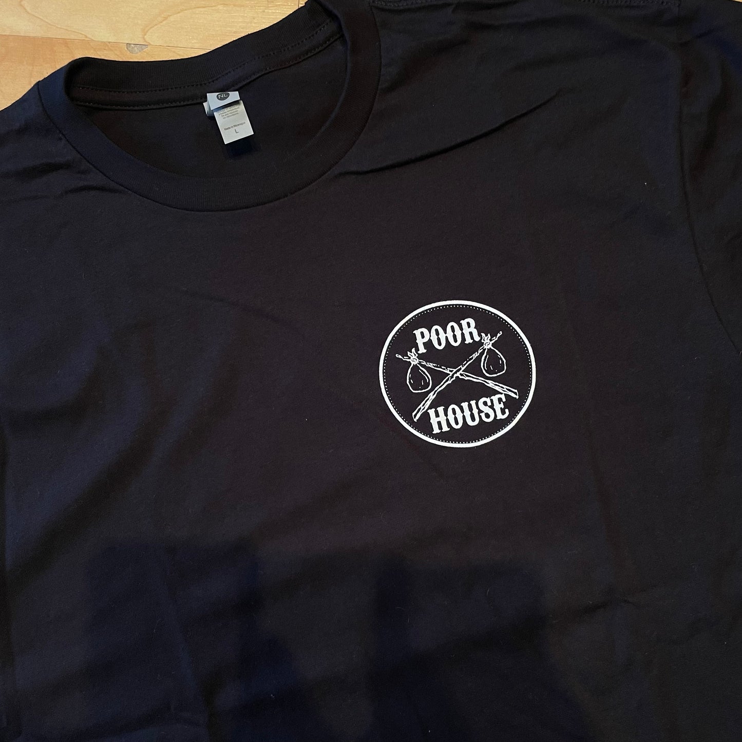 POORHOUSE HARDWARE T-SHIRT L POOR HOUSE HARDWARE TEE - BLACK