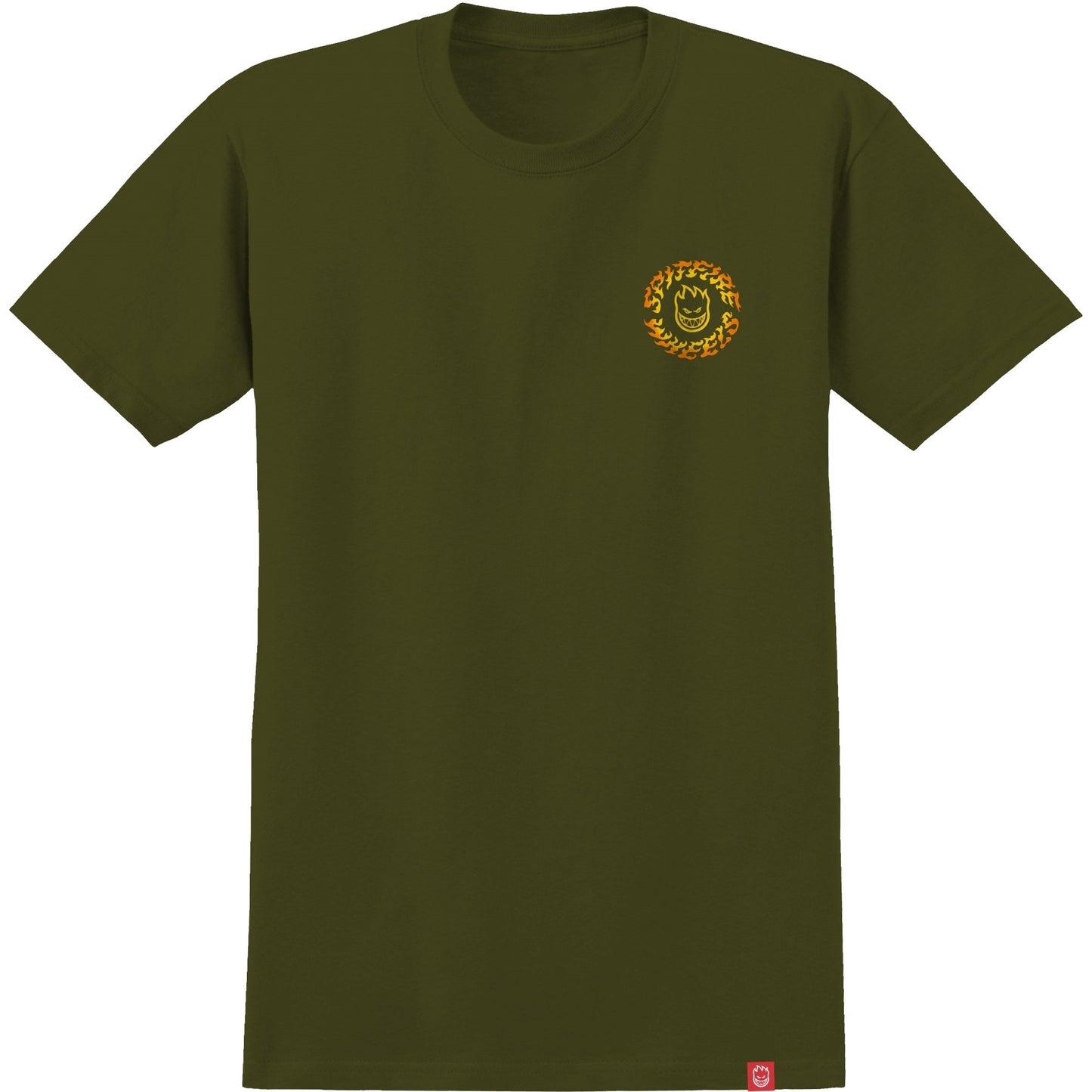 SPITFIRE TORCHED SCRIPT TEE - MILITARY GREEN