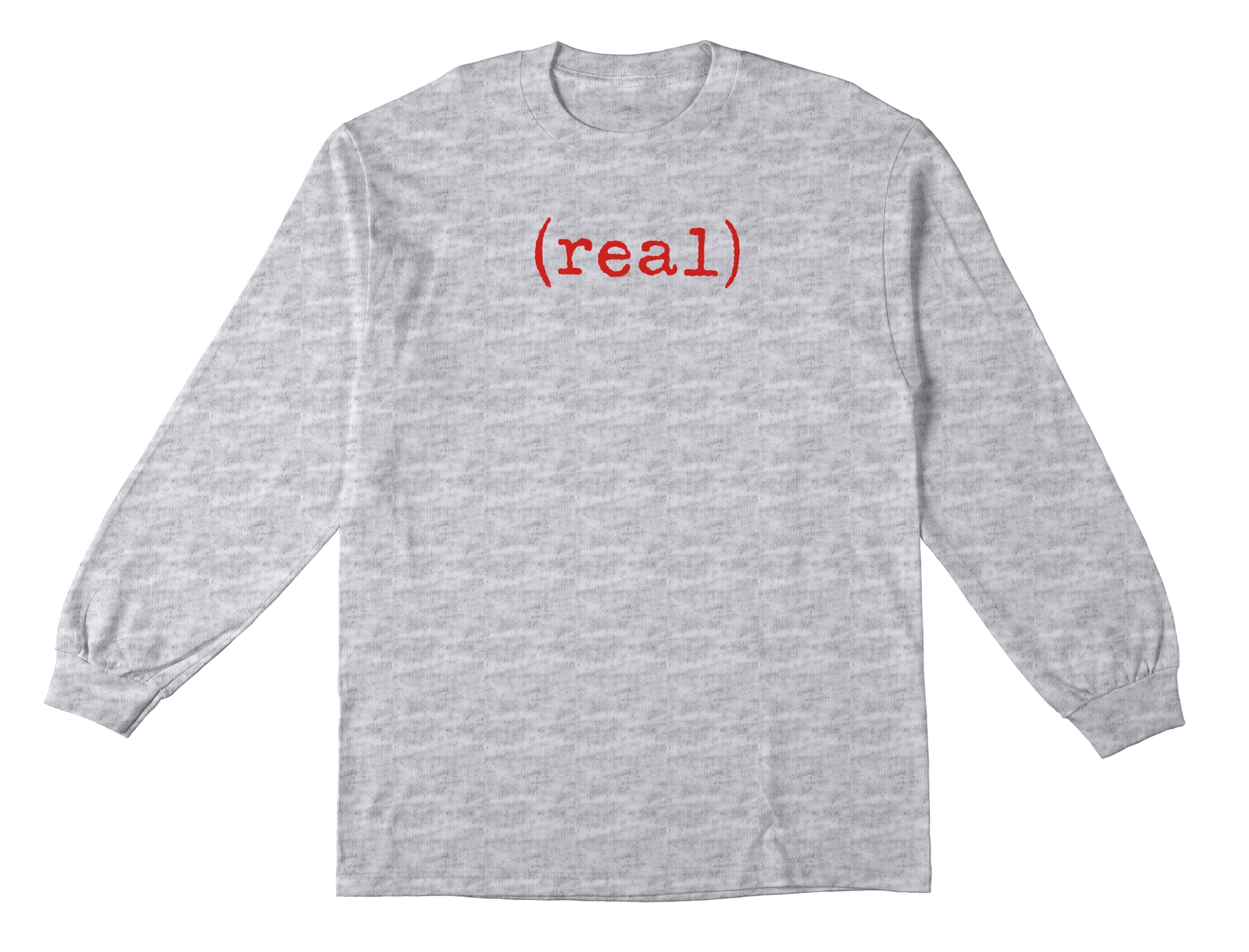 REAL SKATEBOARDS LONGSLEEVE TEE REAL LOWER L/S TEE - HEATHER GREY