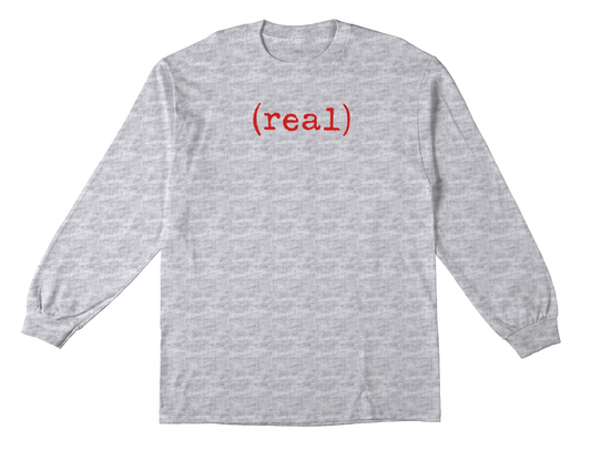 REAL SKATEBOARDS LONGSLEEVE TEE REAL LOWER L/S TEE - HEATHER GREY
