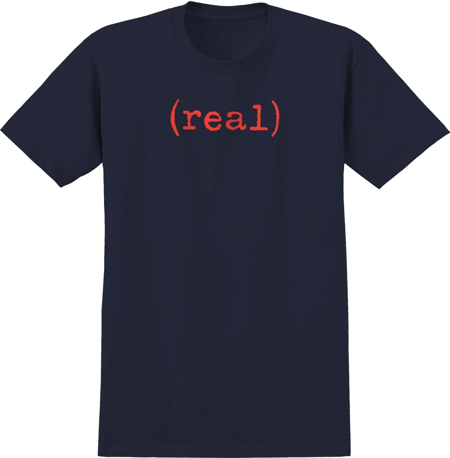 REAL SKATEBOARDS T-SHIRT REAL LOWER TEE - NAVY RED