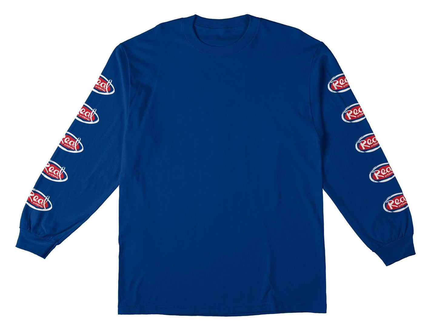 REAL SKATEBOARDS LONGSLEEVE TEE REAL NATAS OVAL L/S TEE - ROYAL BLUE