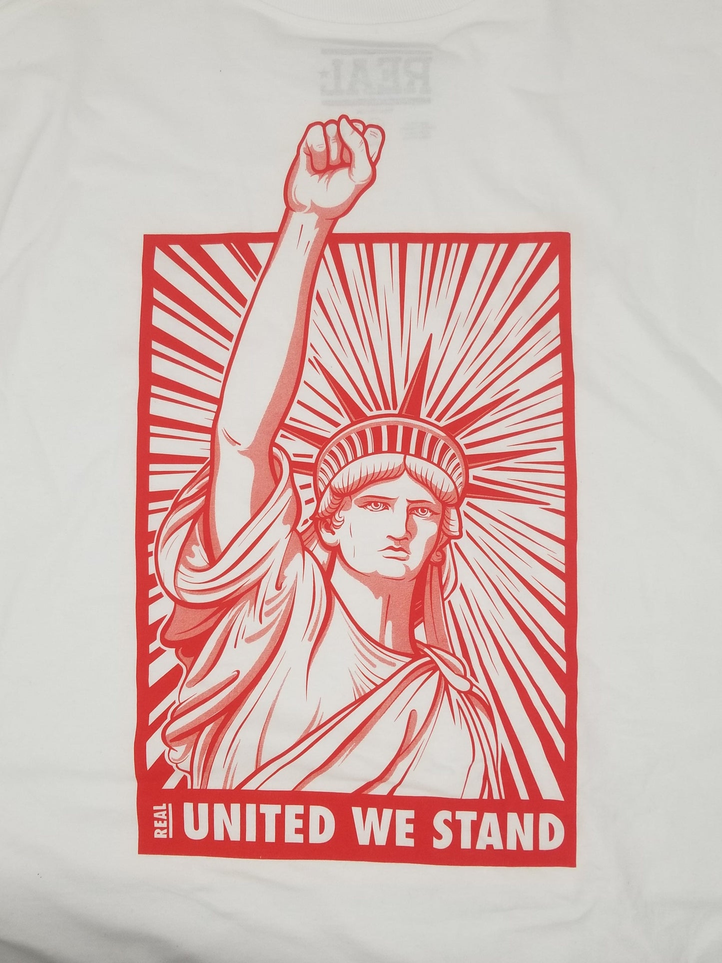 REAL SKATEBOARDS T-SHIRT M REAL UNITED WE STAND TEE - WHITE