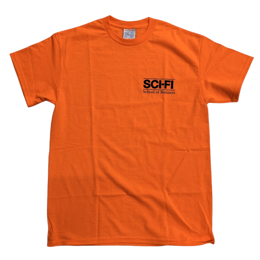SCI-FI FANTASY T-SHIRT SCI-FI FANTASY BUSINESS SCHOOL TEE - ORANGE