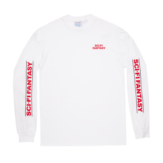 SCI-FI FANTASY LONGSLEEVE TEE SCI-FI FANTASY LOGO L/S TEE - WHITE