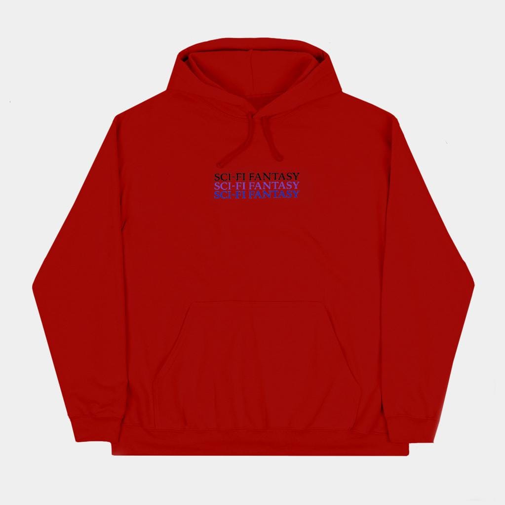 SCI-FI FANTASY HOODIE M SCI-FI FANTASY TRIPLE LOGO HOODIE - RED