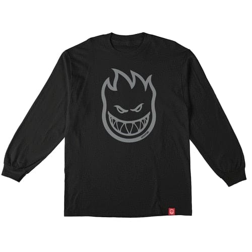 SPITFIRE LONGSLEEVE TEE SPITFIRE BIGHEAD L/S TEE - BLACK METALLIC