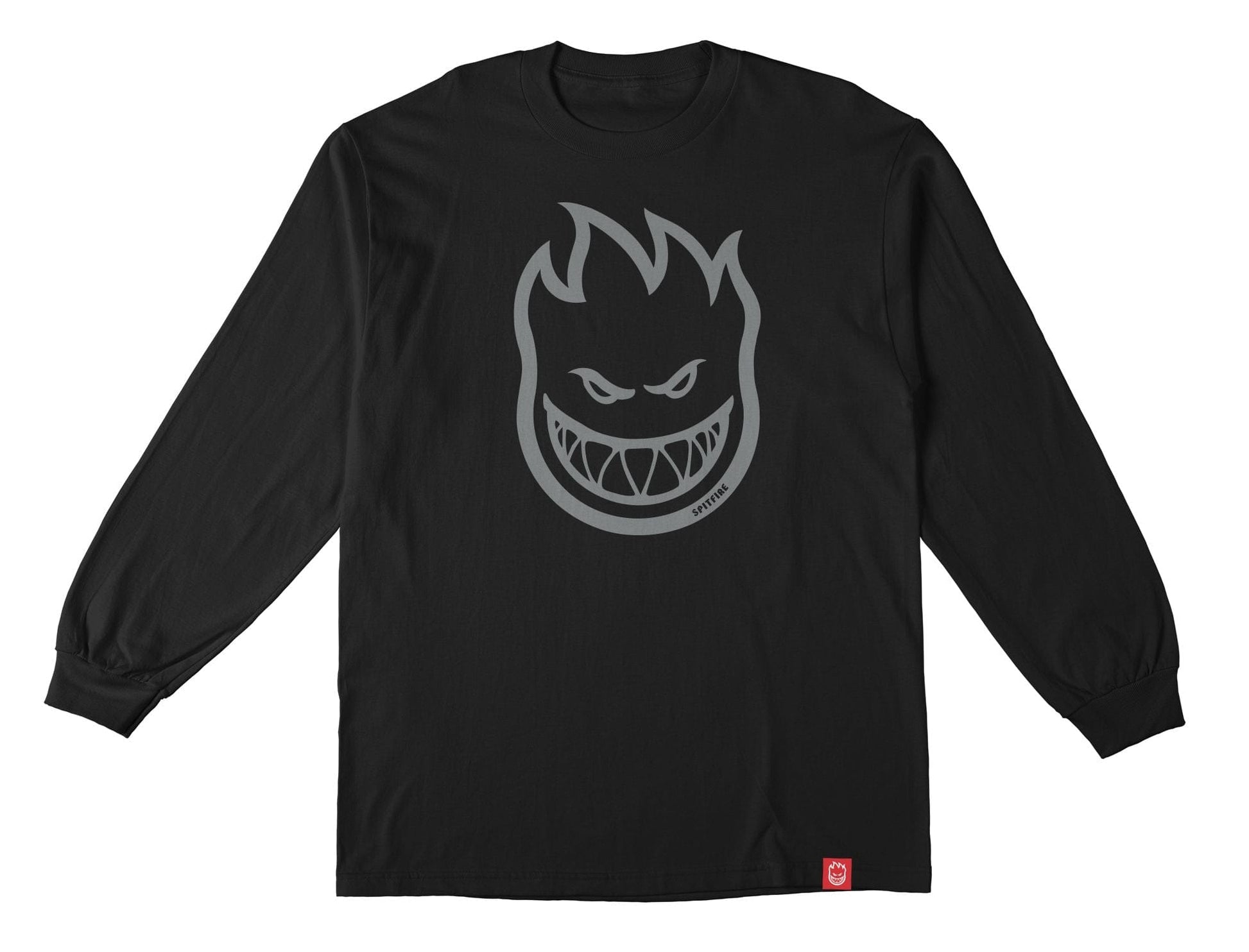 SPITFIRE YOUTH LONGSLEEVE TEE YS SPITFIRE BIGHEAD YOUTH L/S TEE - BLACK SILVER