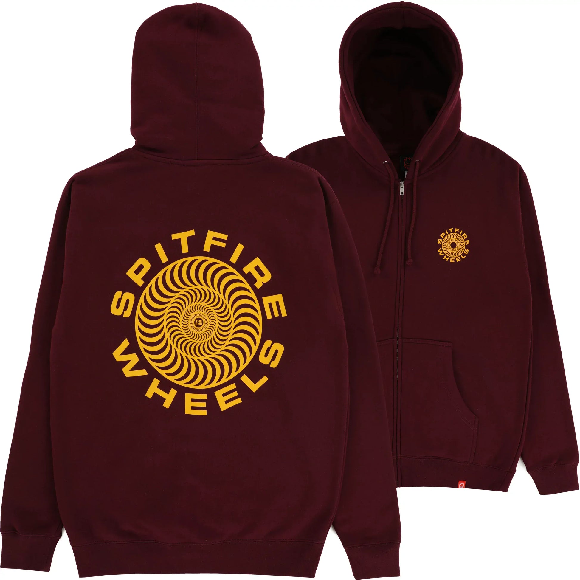 SPITFIRE HOODIE SPITFIRE CLASSIC '87 SWIRL ZIP UP HOODIE - MAROON