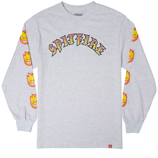SPITFIRE LONGSLEEVE TEE SPITFIRE OLD E BIGHEAD L/S TEE - ASH