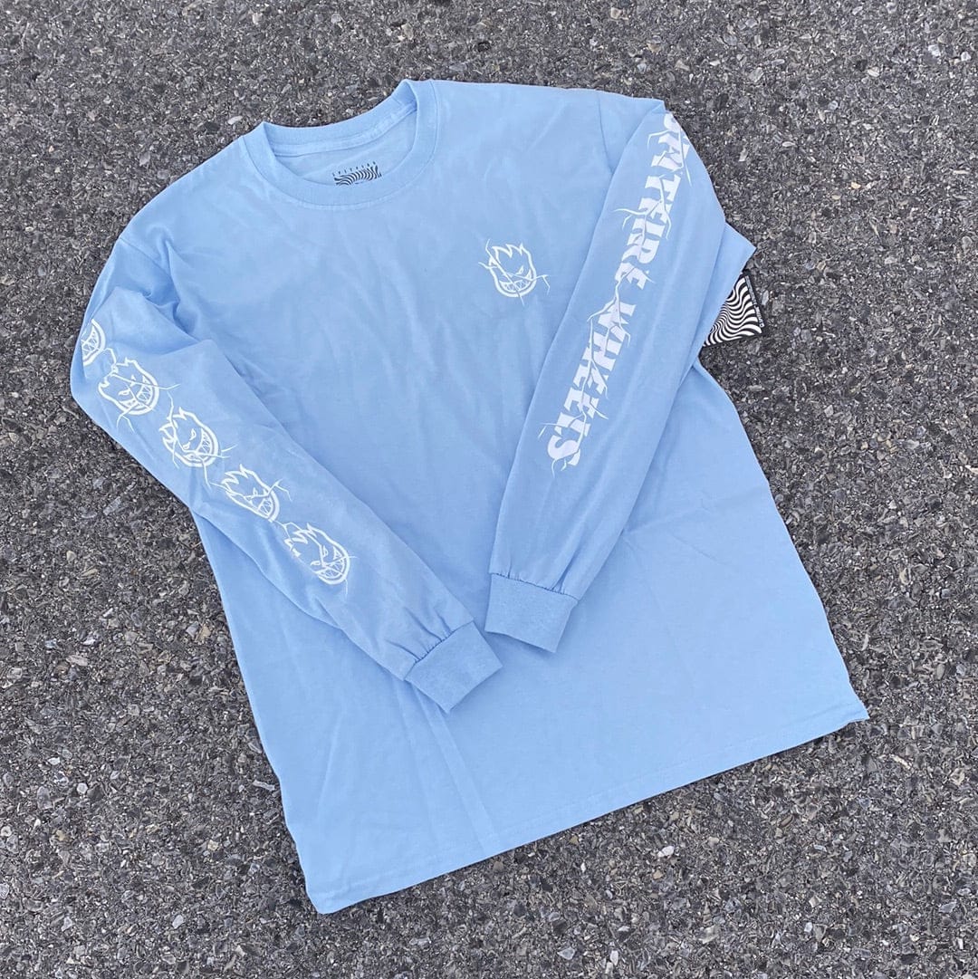SPITFIRE LONGSLEEVE TEE L SPITFIRE SHATTERED BIGHEAD L/S TEE - LIGHT BLUE