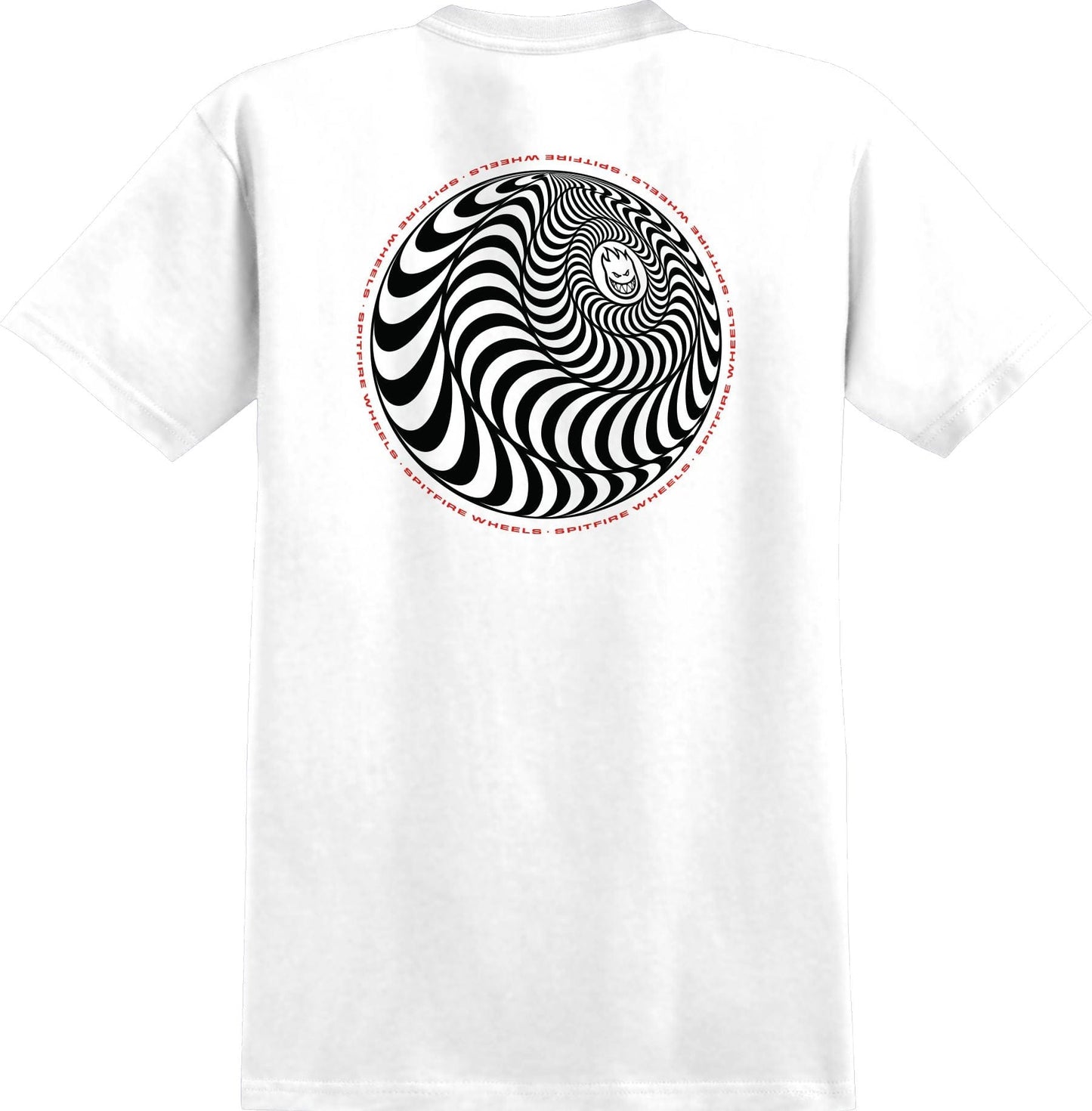 SPITFIRE T-SHIRT SPITFIRE SKEWED CLASSIC POCKET TEE - WHITE BLACK