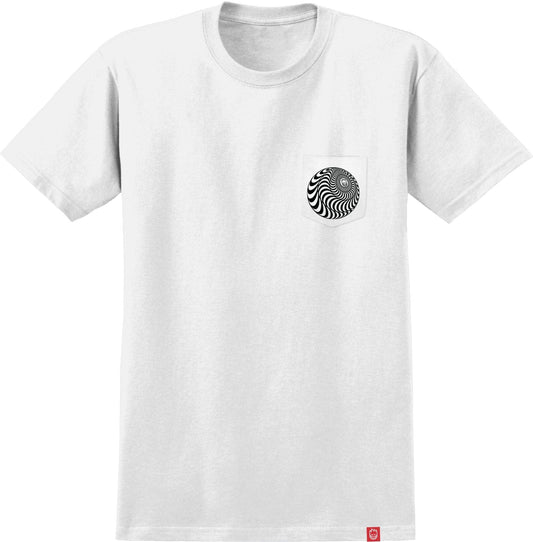 SPITFIRE T-SHIRT SPITFIRE SKEWED CLASSIC POCKET TEE - WHITE BLACK
