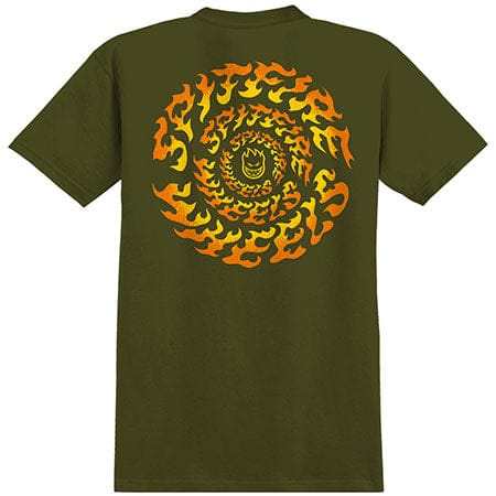 SPITFIRE T-SHIRT SPITFIRE TORCHED SCRIPT TEE - MILITARY GREEN