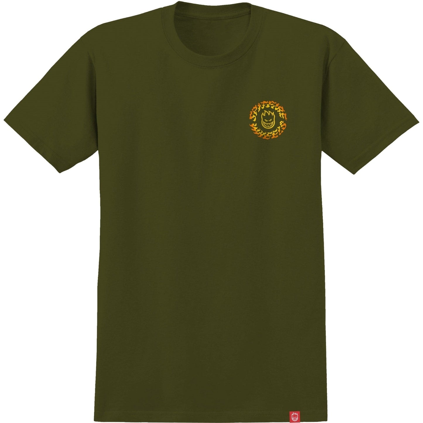 SPITFIRE T-SHIRT SPITFIRE TORCHED SCRIPT TEE - MILITARY GREEN