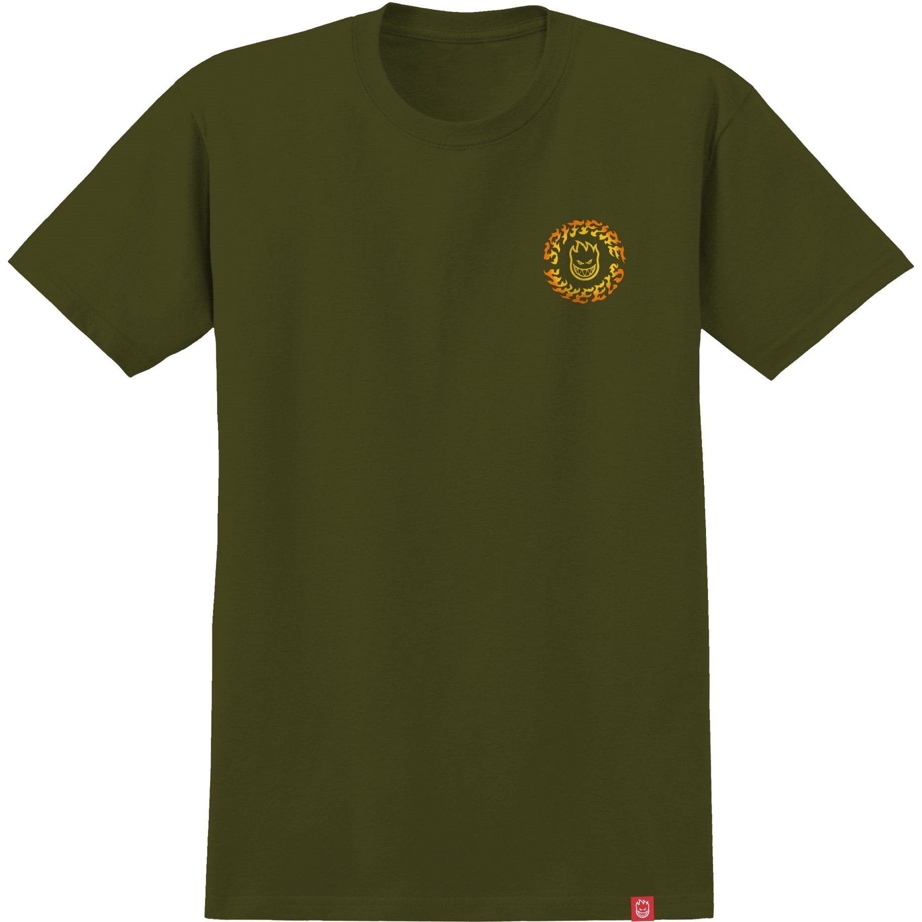 SPITFIRE T-SHIRT SPITFIRE TORCHED SCRIPT TEE - MILITARY GREEN