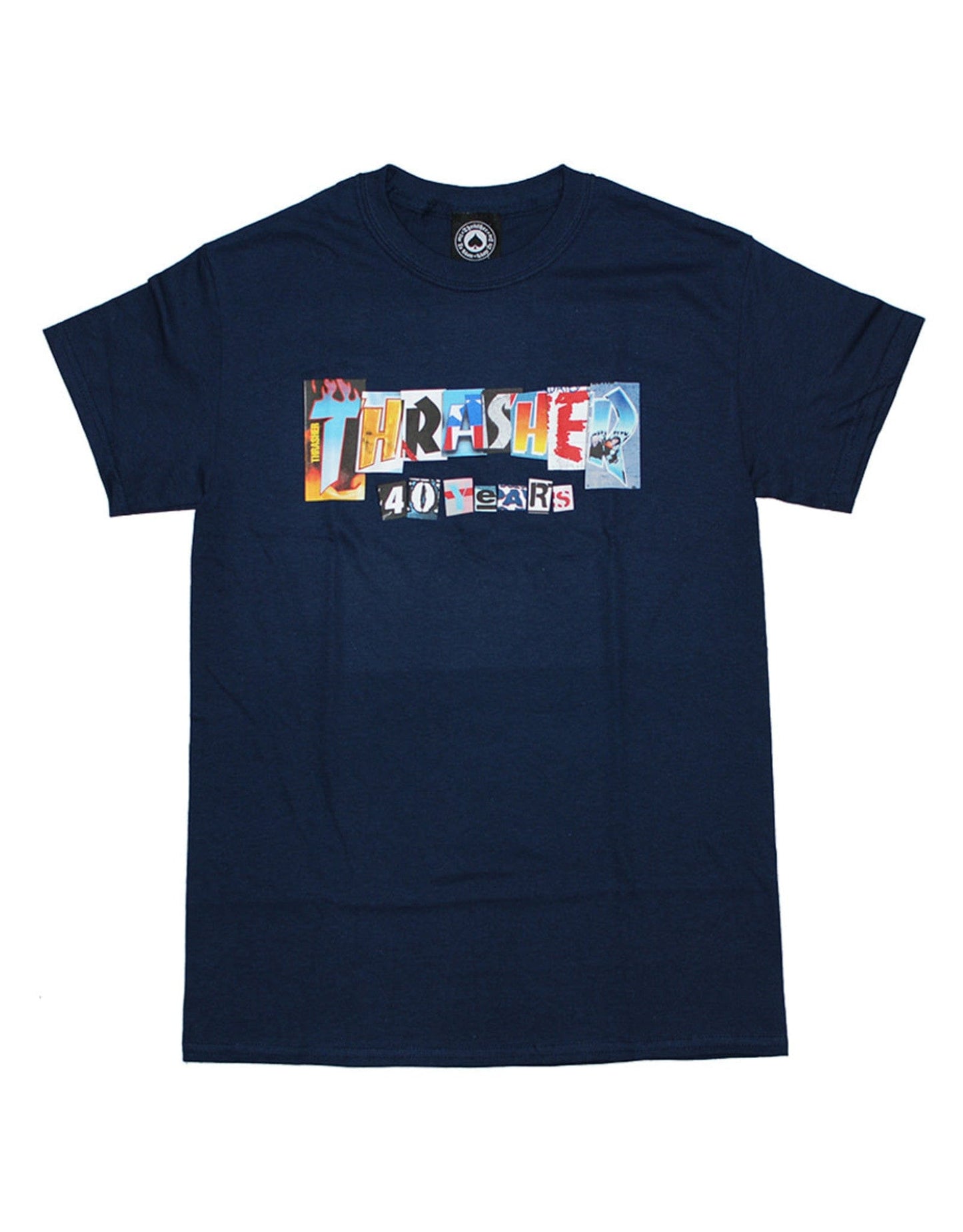 THRASHER T-SHIRT XL THRASHER 40 YEARS TEE - NAVY