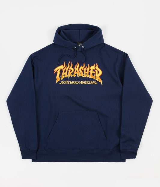 THRASHER HOODIE S THRASHER FIRE LOGO HOODIE - NAVY