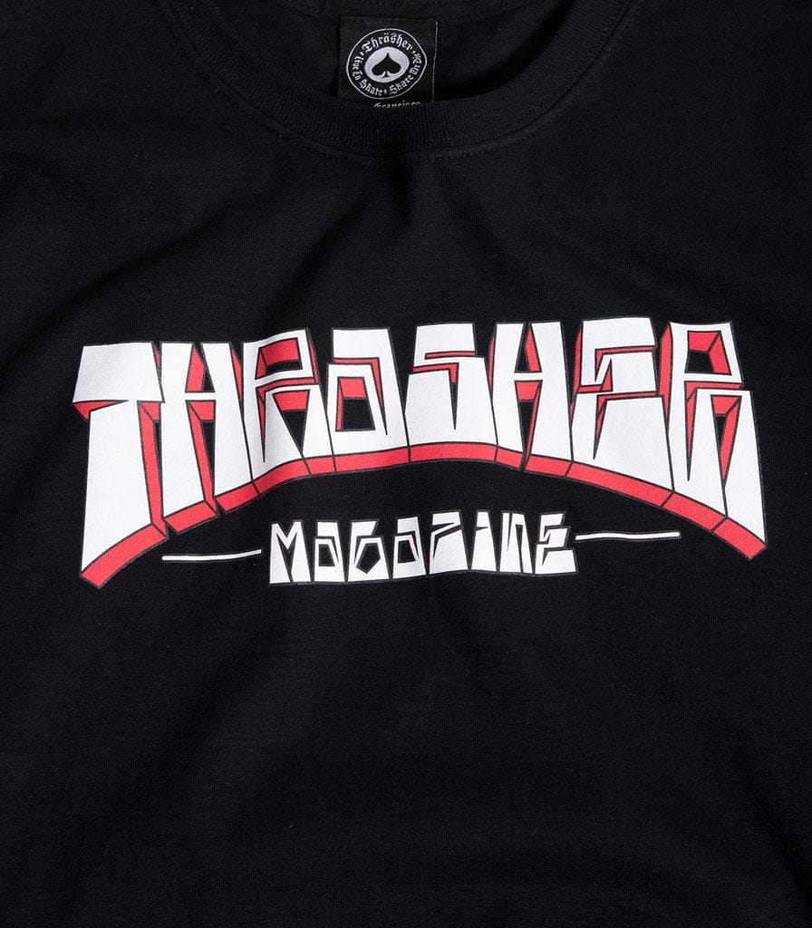 THRASHER T-SHIRT M THRASHER FIRME LOGO TEE - BLACK
