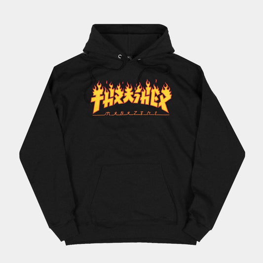THRASHER HOODIE S THRASHER GODZILLA FLAME HOODIE - BLACK