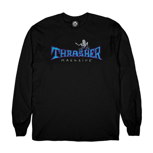 THRASHER LONGSLEEVE TEE S THRASHER GONZ THUMBS UP L/S TEE - BLACK