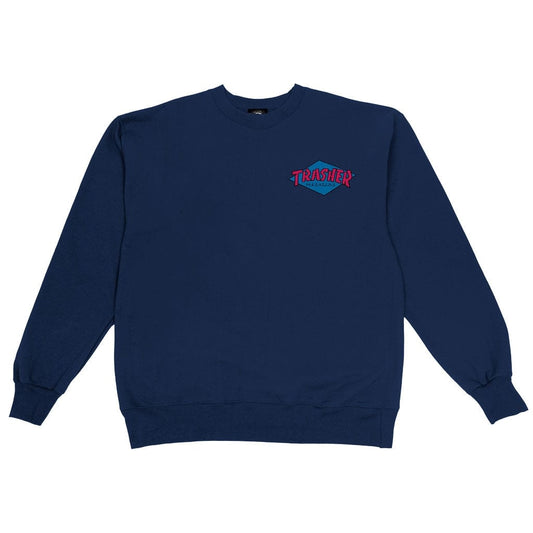 THRASHER CREWNECK S THRASHER HURRICANE CREWNECK - NAVY