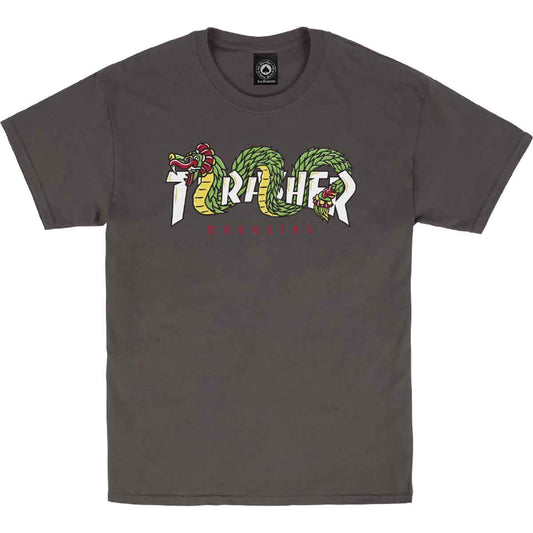 THRASHER T-SHIRT Thrasher Magazine Aztec Tee - Charcoal