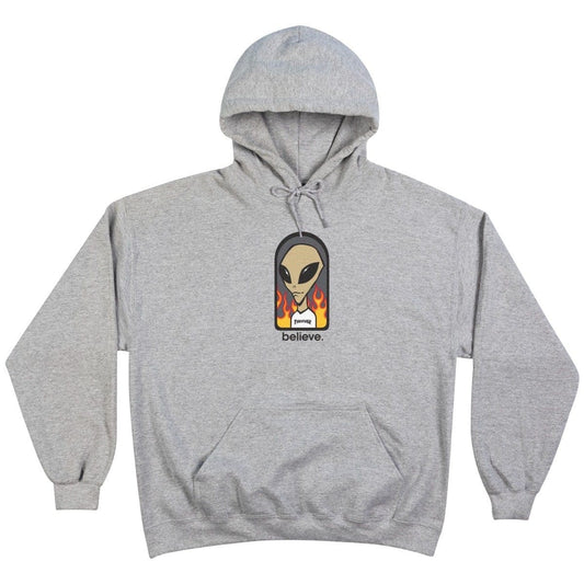 THRASHER HOODIE Thrasher Magazine X Alien Workshop Believe Hoodie - Grey