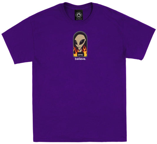THRASHER T-SHIRT Thrasher Magazine X Alien Workshop Believe Tee - Purple