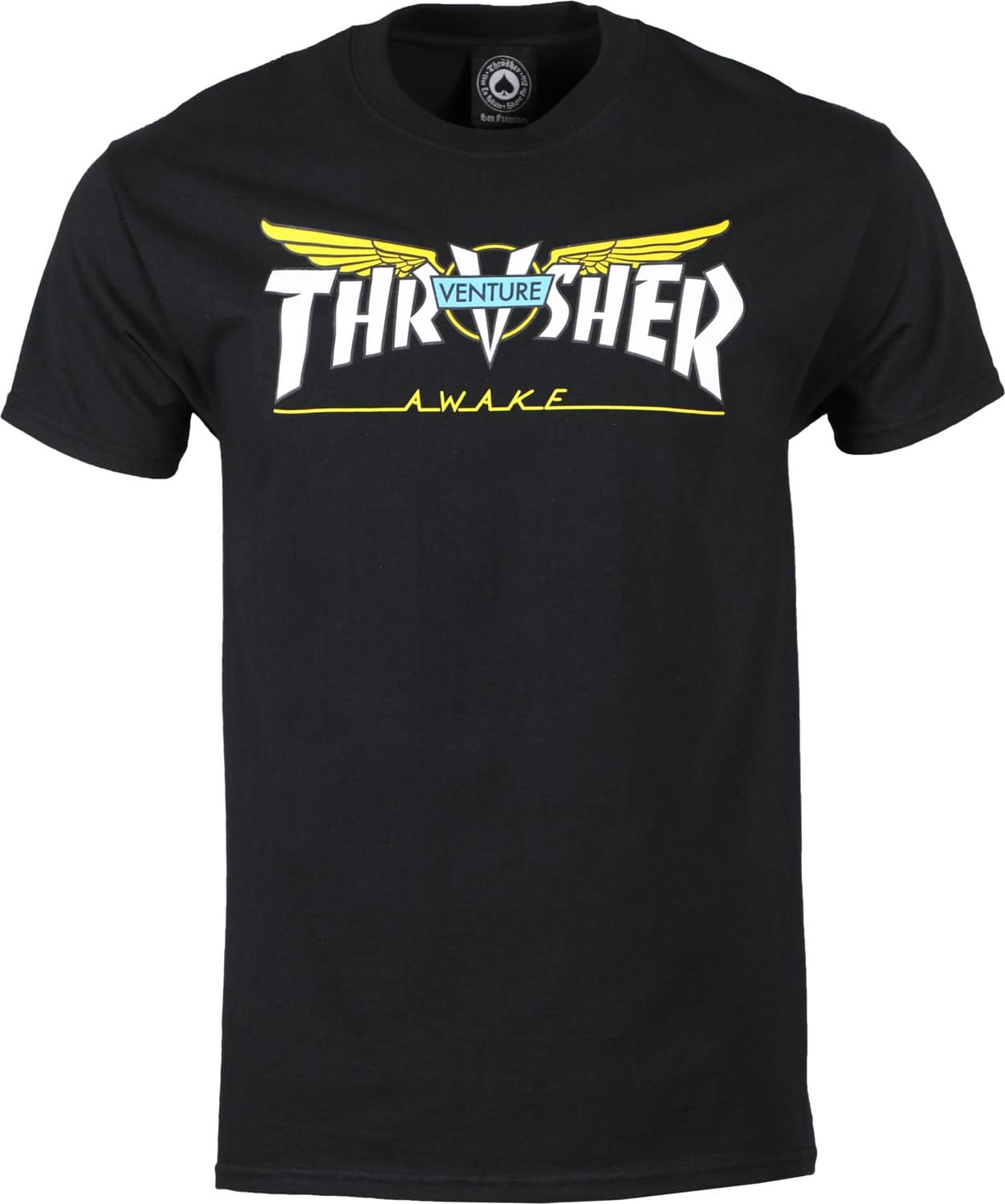 THRASHER T-SHIRT THRASHER VENTURE COLLAB TEE - BLACK