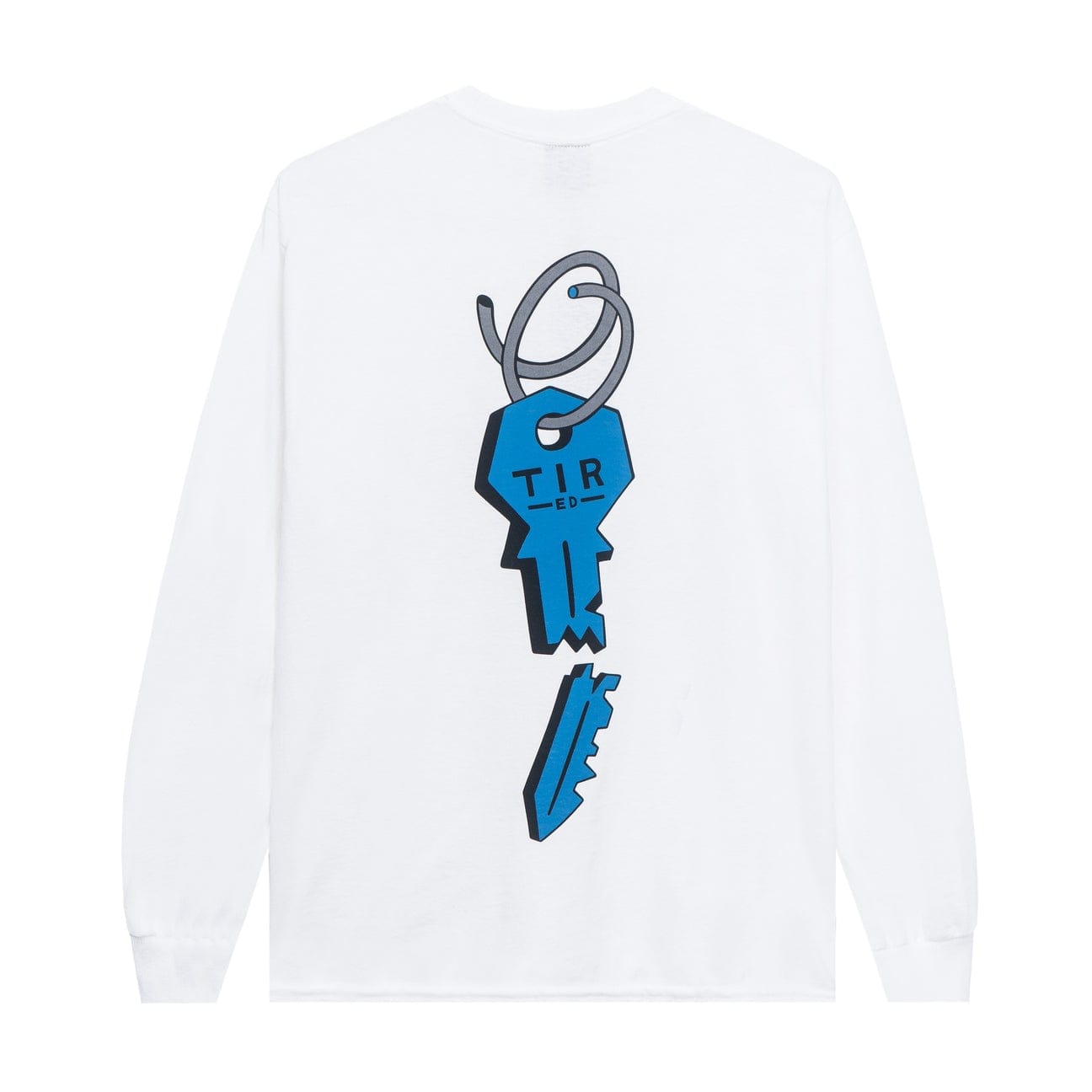 TIRED LONGSLEEVE TEE TIRED BROKEN KEY POCKET L/S TEE - WHITE