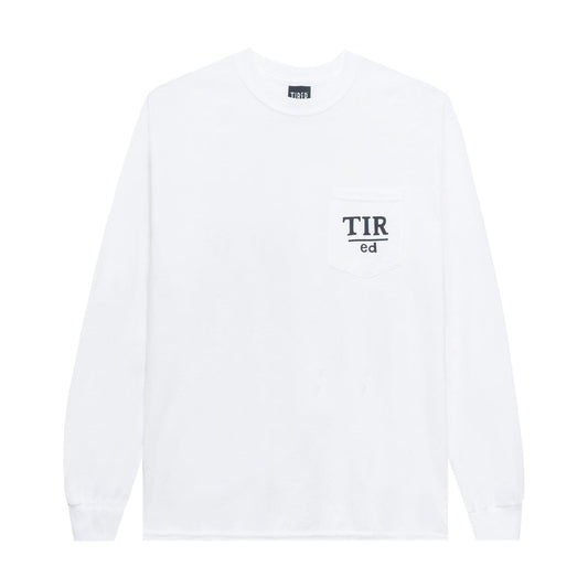 TIRED LONGSLEEVE TEE TIRED BROKEN KEY POCKET L/S TEE - WHITE