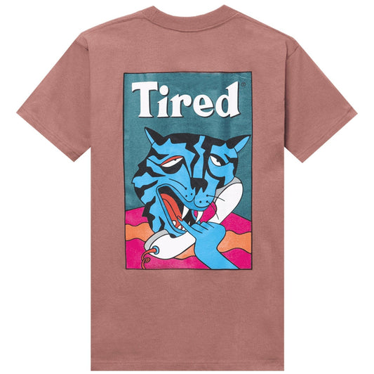 TIRED T-SHIRT M TIRED CAT CALL TEE -  BRICK
