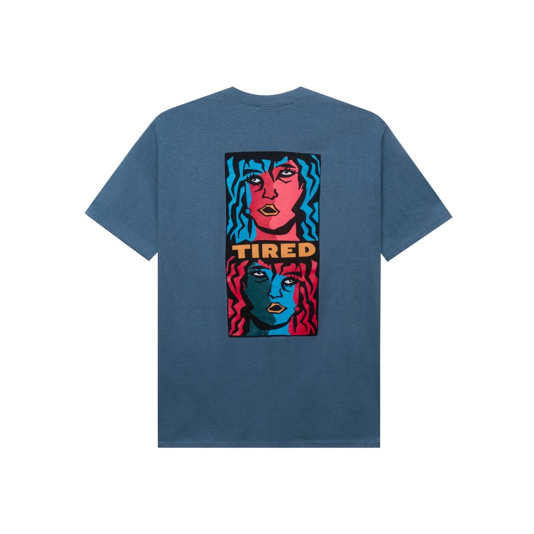 TIRED T-SHIRT TIRED DOUBLE VISIONS TEE - BLUE
