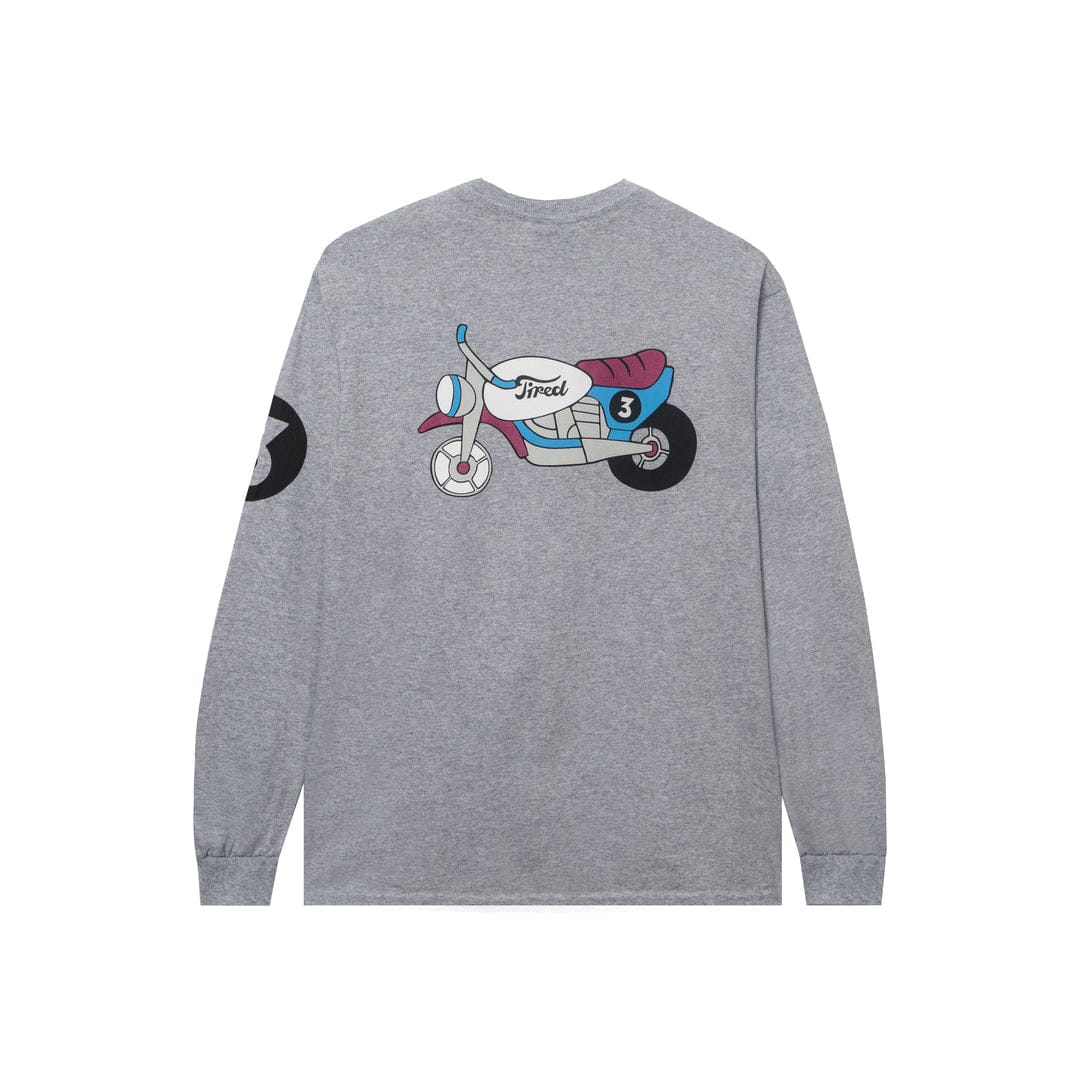 TIRED LONGSLEEVE TEE TIRED MOTOR SPORT L/S TEE - HEATHER GREY
