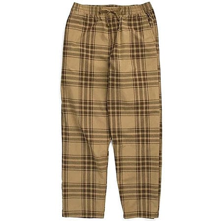 VANS PANTS VANS RANGE PLAID BAGGY TAPERED ELASTIC WAIST PANTS - DIRT DEMITASSE