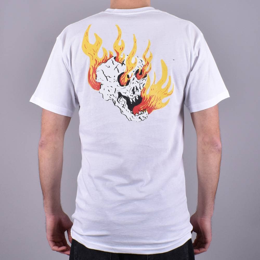 VANS T-SHIRT XL VANS ROWAN SKULL POCKET TEE - WHITE