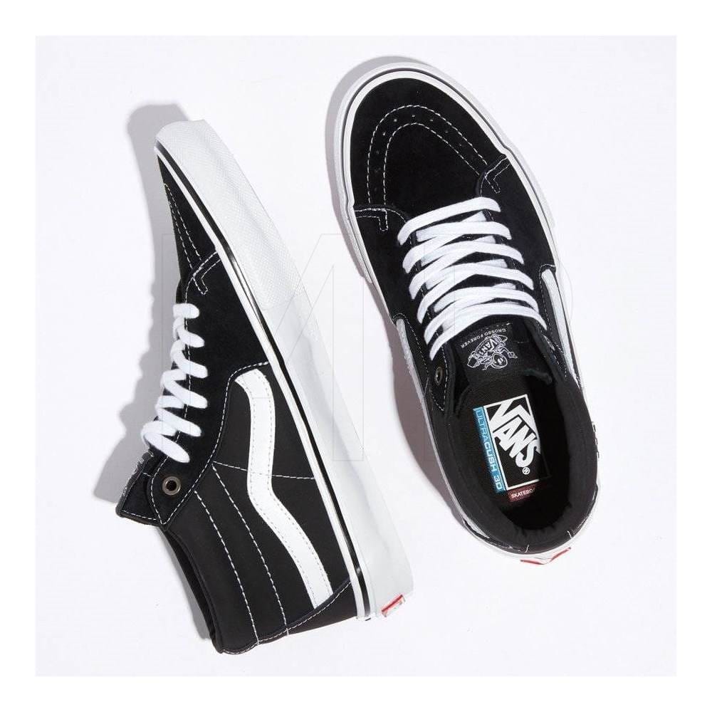 VANS SKATE GROSSO MID - BLACK WHITE EMO LEATHER – Holistic Skateshop